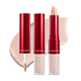 TIRTIR Glide&Hide Blurring Concealer - Creamy texture, Conceals dark circles and wrinkles, Dual formula (liquid tip & balm stick