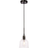 Living District Pierce 1-Light Mid-Century Metal Pendant In Black And Clear