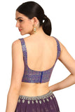 Soch Womens Indigo Sequinned Embellished Georgette Padded Blouse Indigo 38
