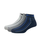 Allen Solly MenS Cotton Ankle Length Socks (Pack Of 3) White, Navy, Light Grey Melange