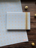 Dovetail Ocean Quartz Gift Wrapping Paper Pack of 20 Sheets (29 x 19 in) | Blue & Gold Damask Design for Weddings, Anniversari