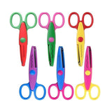 Eclet 6 Pcs Decorative Edge Craft Scissors Safe Resin Scrapbook Scissors Set | 6 Pattern Creative Cutting Scissors for Kids, S