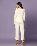 Leriya Fashion Ethnic Co Ord Set | Co Ord Set for Women | Night Dress for Women | Night Wear for Women | Payjama Set for Women | Women Two-Piece Outfits | Coord Sets (Medium White),White