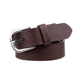 Bacca Bucci Elegante Slim Genuine Leather BeltTextured Elegance For Versatile Styling 28 Mm Brown