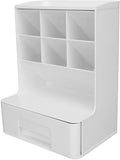MOHAK Desk Organizer with Drawer Stationery Holder Storage Box for Pen Pencil Marker Sticky Note Makeup Vanity Organizer Cosmeti