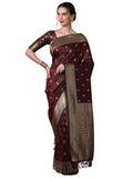 Leriya Fashion Saree for Women | Golden Saree for Women | Cotton Silk Saree for Women | Saree (Brown)