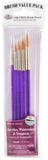 ROYAL BRUSH Royal Langnickel Gold Taklon Brush Set Value Pack, Round, 5Pack