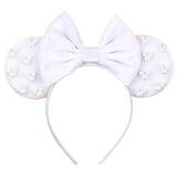 JOYFISCO Mouse Ears Headbands Shiny Bow Mouse Ears Headband Glitter Party Princess Decoration Cosplay Costume for Women Girls