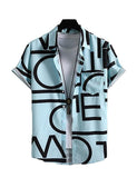 LookMark Men's Cotton Blend Casual Beach Wear Shirts | Stylish Printed Shirts for Men | Comfortable Summer Wear | Party Vacation & Daily Casuals (Pack of 2) (Printed Shirt ADAM Black-ADAM Aqua-L),Black-Aqua