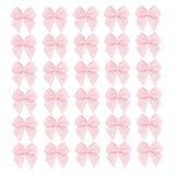 7Rainbows 50pcs Boutique Mini Pink Satin Ribbon Bows Flowers Appliques DIY Craft for Sewing Scrapbooking Wedding and Gift