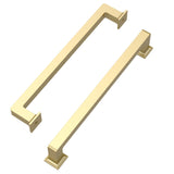 ROMATEE 10 Pack 6.3 Inch(160mm) Cabinet Pull Gold Kitchen Cabinets Handles Matte Gold Cabinet Hardware for Cupboard Square Kitch