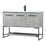 Elegant Decor Sloane 48 Mdf And Steel Single Bathroom Vanity In Concrete Gray