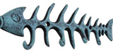 Moby Dick Nautical Coastal Fish Bones Cast Iron Wall Hook Peg Decor Teal Black