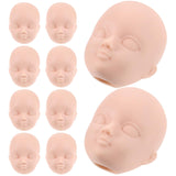 EXCEART Doll Parts 10pcs Bjd Eye Vinyl Heads Mannequin Supplies Head Plastic Decor Accessory Re Soft Practice DIY Parts Creative