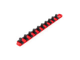 TEKTON 1/2 Inch Drive x 13 Inch Socket Rail, 10 Clips (Red) | OSR22110 | Made in USA
