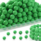 Song Xi 100pcs Silicone Beads - 15mm Green Silicone Focal Beads for Keychains, Pens, Bracelets & Crafts with Elastic Strings