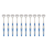 Ecomistiq 10Pcs Oral Dental Clean Away Bad Breath Tongue Cleaner Brush Scraper Blue| Cleaners| Care |Health & Beauty
