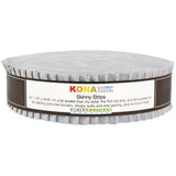 Kona Cotton Solids Ash Skinny Strips 40 1.5inch Strips Honey Bun Robert Kaufman Fabrics SS11340