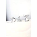 Kingston Brass Ks4469Bx Metropolitan Widespread Lavatory Faucet With Metal Cross Handle, Brushed Nickel And Polished Brass