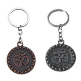 Blessings Om Metal Antique Set Of 2 Keychains