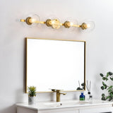 Living District Rogelio 4-Light Iron & Glass Bath Sconce In Chrome/Clear
