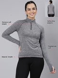 Enamor Women'S Solid Slim Fit T-Shirt (A310_Charcoal Melange,Charcoal MelangeApparel,XL