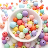 Zenkeep 8MM Matte Mixed Colors Acrylic Round Beads 108PCs Frosted Bubblegum Chunky Beads for Necklace Bracelet Craft Supplies