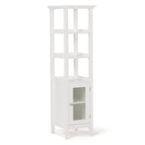 SIMPLIHOME Acadian 56 H x 16 W Transitional Bath Storage Tower Bath Cabinet in Pure White, For the Bathroom