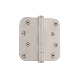 Grandeur Hardware 819982 4 Button Tip Residential Hinge with 5/8 Radius Corners in Satin Nickel, 4 x 4