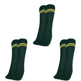 Mukhaksh (Pack Of 3 Pairs Boys Kids Bottle Green Socks With Yellow Stripes Border Lining, Bottle Green With Yellow Stripes Calf