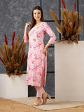 Gosriki Women'S Cotton Blend Straight Printed Kurta With Pant (Bhutam Pink-Gs_S_Pink_Small),Pink,,B0D579T19X