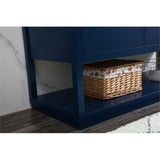 Elegant Decor Larkin 60 Solid Wood Mdf Single Bathroom Vanity In Blue Finish