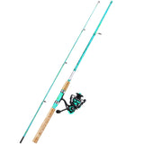 Sougayilang Spinning Fishing Rod Combo, 2-Piece 5-Foot 6-Inch Graphite & Fiberglass Rod, Durable and Strong, Quickset Anti-Rever