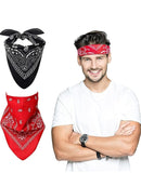 T Trendy Mart Bandanas, Cotton Headband Scarf For Men & Women, Multifunction Pirate Head Scarf Cowboy Headscarf, Black & White,