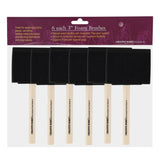 Creative Mark Artist Foam Paint Brushes 6Pack Set for Painting Wood Handle Wedge Shaped Paintbrush Kit Pack of 6 (3)