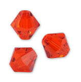 200pcs Adabele Austrian 5mm Faceted Loose Bicone Crystal Beads Light Siam Red Compatible with Swarovski Crystals 5301/5328 SSB50