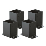 4x4 Post Base 4 Pcs (Inner Size 3.6x3.6) Heavy Duty Corrosion-Resistant Black Metal Powder Coated Post Brackets for Fixing The B