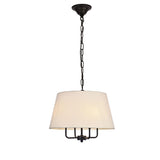 Elegant Lighting Ld6009D17 Maple 4 Light 17 Wide Pendant With A Fabric Shade, Black