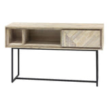 Armen Living Peridot 1 Drawer Desk in Natural Acacia Wood