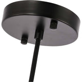 Living District Lyle 1-Light Metal Pendant In Black And Clear Seeded Glass