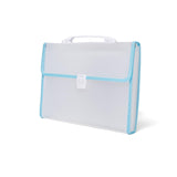 Neomate Expanding File Folder with Handle | 13-Pocket A4/FS Size Document and Certificate Organizer | Transparent Accordion Folder | Blue,Blue