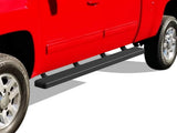 APS iBoard Running Boards 5 Black Custom Fit 2007-2018 Chevy Silverado/GMC Sierra Crew Cab (Nerf Bars | Side Steps | Side Bars)