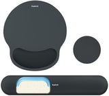 Sushret Mouse Pad and Keyboard Wrist Rest, 3-in-1 Gel Memory Foam Ergonomic Mouse Pad with Wrist Rest Set, Gaming Mousepad Arm C