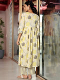 Libas Womens Printed Cotton A-Line Kurta With Trousers Off White Xs 27900