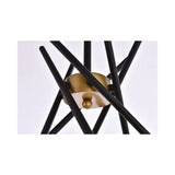 Living District Lucca 6-Light Mid-Century Metal Pendant In Black And Brass