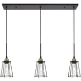 Living District Indoor Modern Home Decorative Bright Ceiling Auspice 3 Light Brass And Black Pendant