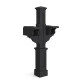 Mayne Rockport Double Arm Mail Post - Black - 18in L x 23in W x 56.5in H - Standard Post, 2x Paper Holder Arms (5811-B)