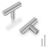Probrico (12 Pack Single Hole Cabinet Knobs 2 Inch Length, Euro Bar Brushed Nickel Bathroom Cupboard Pulls Kitchen Cabinet Handl