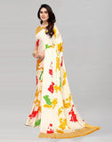 Satrani Womens Satin Saree (1572S7510Na_White & Mustard & Multi5)