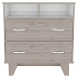 Portanova Two Drawer Dresser -Bedroom -Light Gray / White